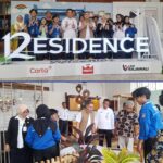Siswa SMKN 12 Surabaya memamerkan produk furnitur hasil karya mereka di Balai Pemuda.