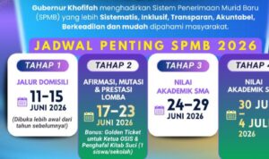 IMG_20260411_221032 Keterangan foto:Gubernur Khofifah Indar Parawansa saat meluncurkan SPMB Jatim 2026 di Surabaya.