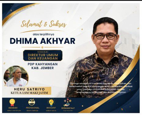 Dhima Akhyar diharapkan membawa PDP Kahyangan Jember lebih profesional, transparan, dan inovatif.