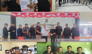 Warga RW 06 Kapas Lor Surabaya bersiap menggelar aksi damai terkait polemik pengelolaan parkir Resto SSB di Jalan Kenjeran.