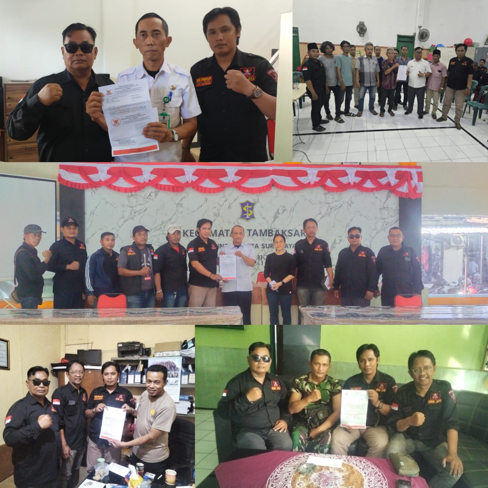 Warga RW 06 Kapas Lor Surabaya bersiap menggelar aksi damai terkait polemik pengelolaan parkir Resto SSB di Jalan Kenjeran.